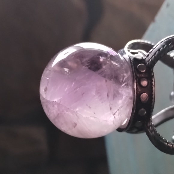 Evil Pawn Jewelry Amethyst Quartz Stainless steel Vera stand for crystals Boho - Picture 5 of 17